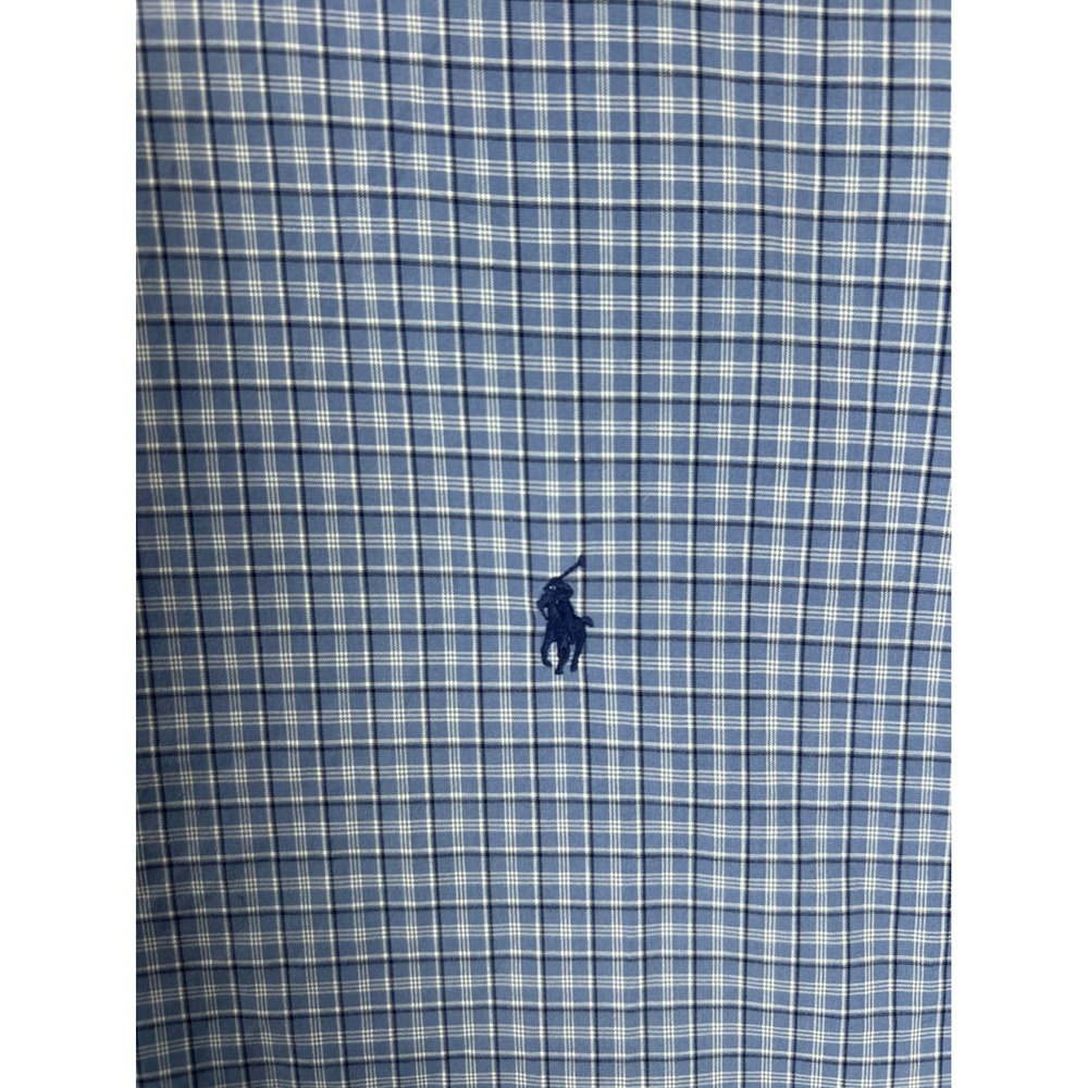 Ralph Lauren Shirt Mens 3XB Blue Big Classic Fit Plaid Button Down Cotton Preppy - Picture 1 of 8